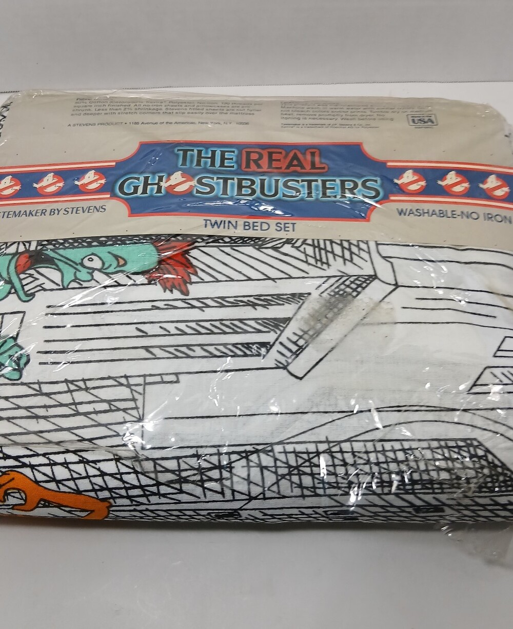 1984 The Ghostbusters TV Cartoon Columbia Twin Flat Sheet FLAT SHEET ONLYOpen